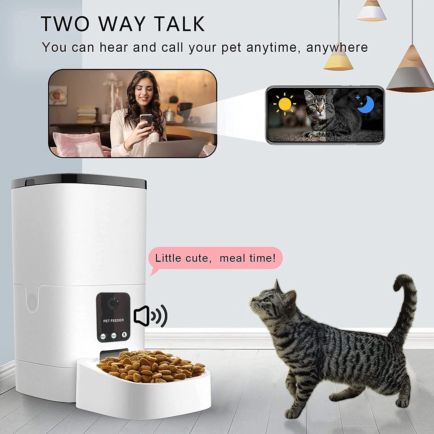 Smart Automatic Pet Feeder with 1080P Camera & Two-Way Audio